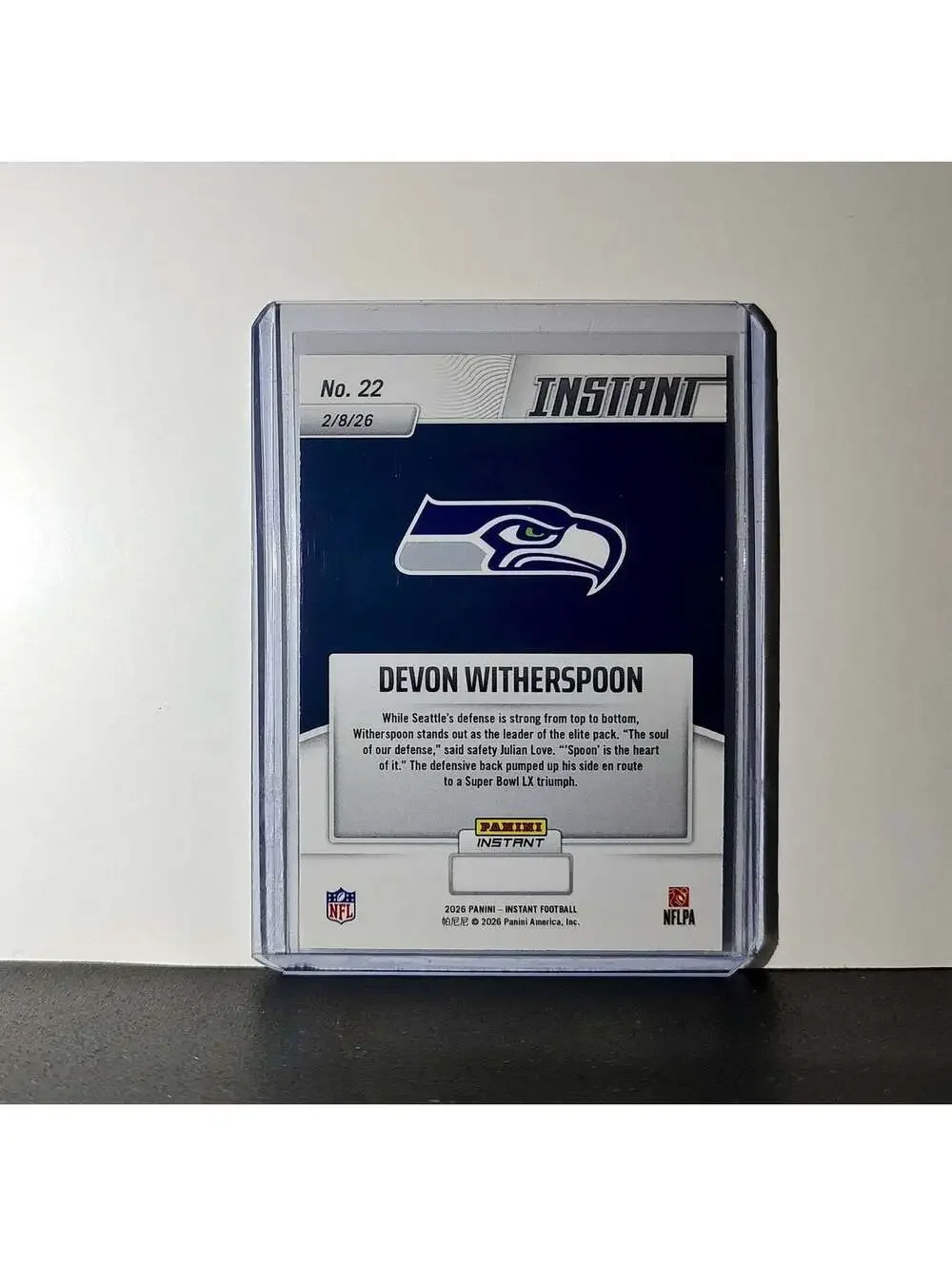 Devon Witherspoon 2026 Panini NFL Super Bowl LIX Champions #22 Seattle Seahawks